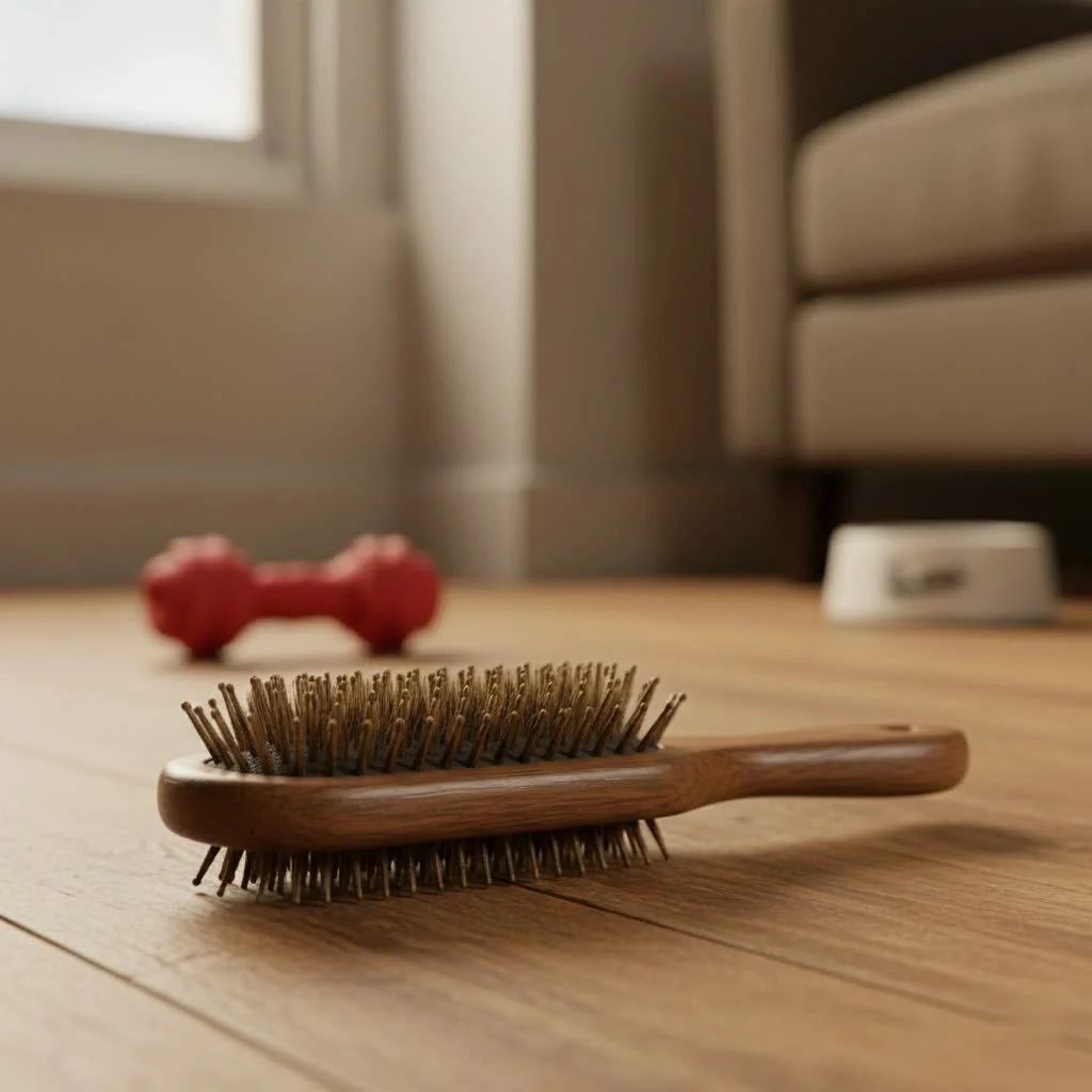 TYMO hair straightener brush on a white background