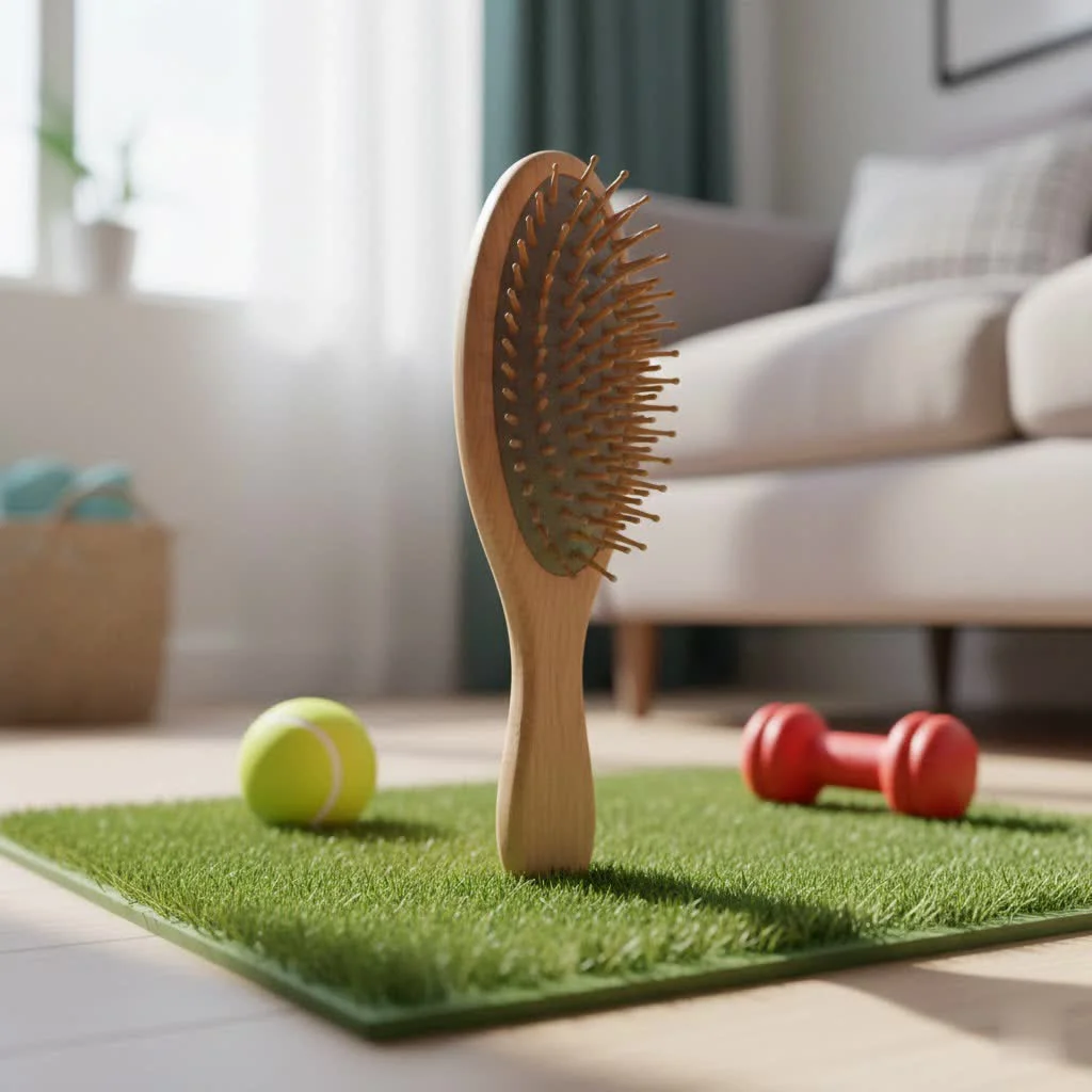Boar bristle brush for fine hair